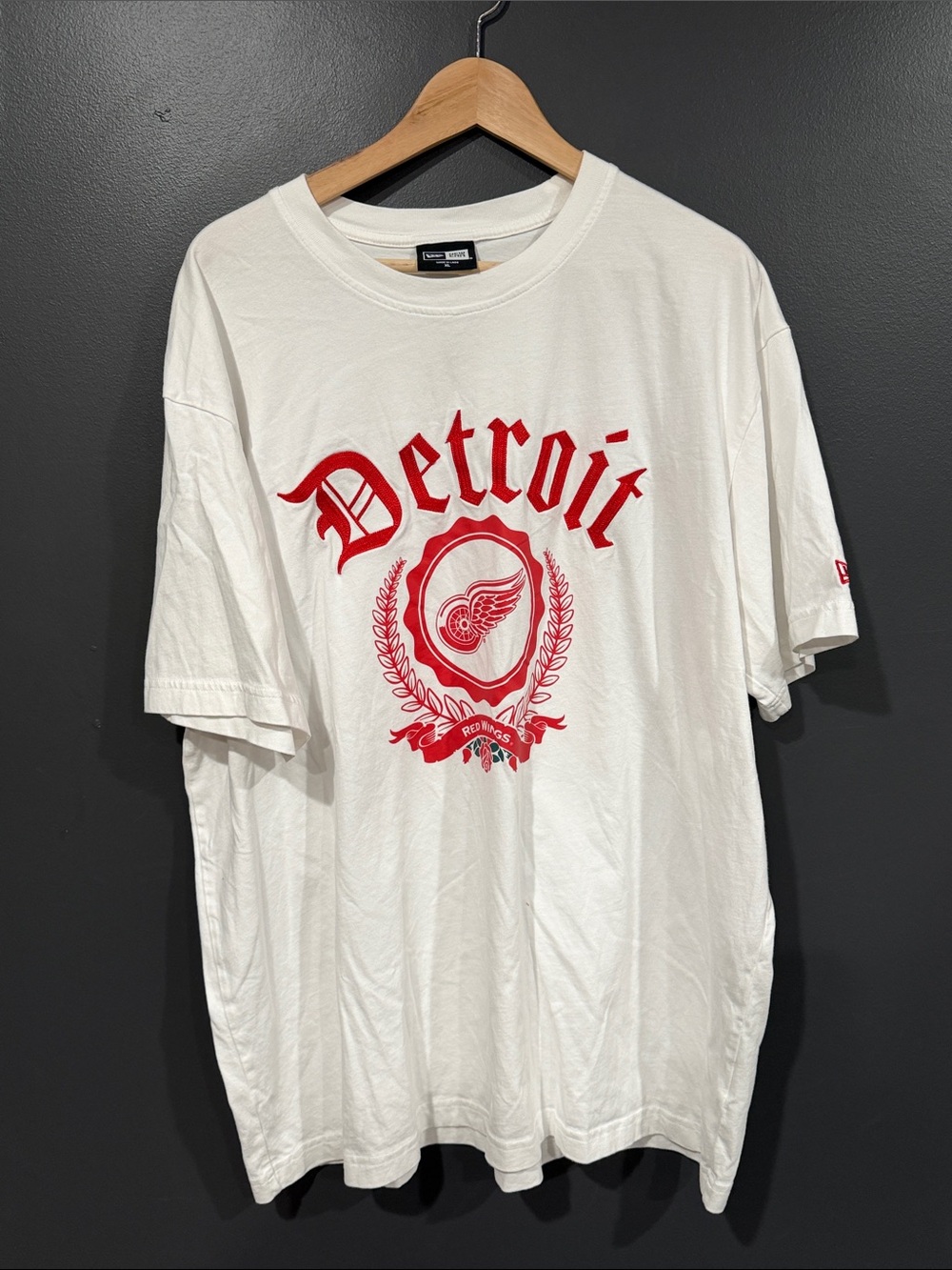 New Era White T-Shirt with Red Detroit Red Wings Graphic